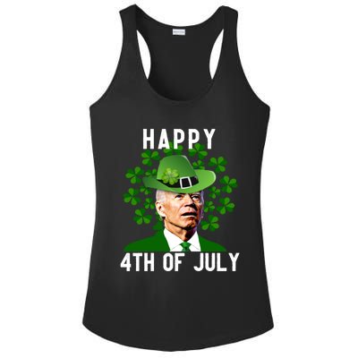 Funny Leprechaun St Patricks Day, Joe Biden Happy 4th Of July, Biden St Patricks Day Ladies PosiCharge Competitor Racerback Tank