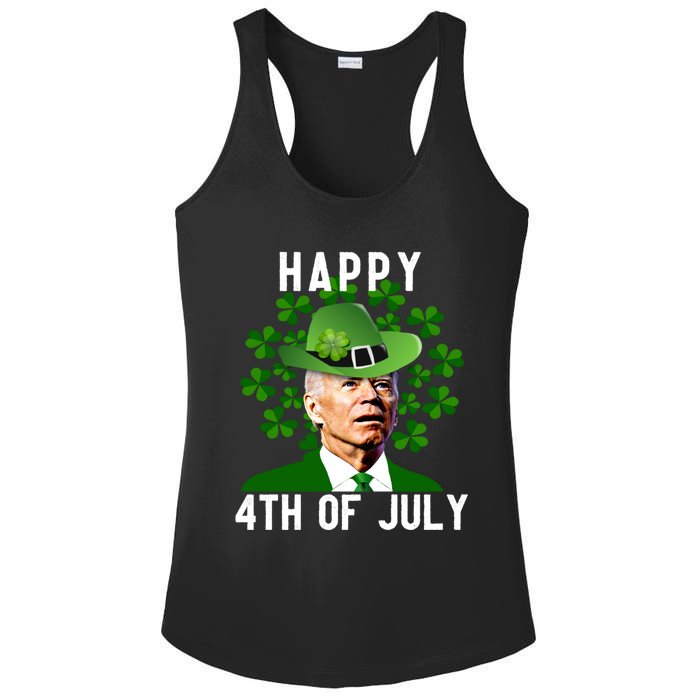 Funny Leprechaun St Patricks Day, Joe Biden Happy 4th Of July, Biden St Patricks Day Ladies PosiCharge Competitor Racerback Tank