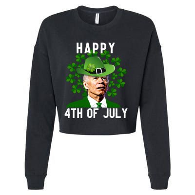 Funny Leprechaun St Patricks Day, Joe Biden Happy 4th Of July, Biden St Patricks Day Cropped Pullover Crew