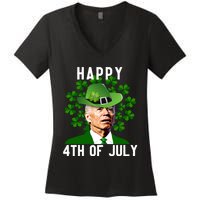 Funny Leprechaun St Patricks Day, Joe Biden Happy 4th Of July, Biden St Patricks Day Women's V-Neck T-Shirt