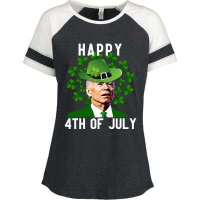 Funny Leprechaun St Patricks Day, Joe Biden Happy 4th Of July, Biden St Patricks Day Enza Ladies Jersey Colorblock Tee