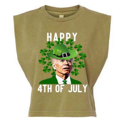 Funny Leprechaun St Patricks Day, Joe Biden Happy 4th Of July, Biden St Patricks Day Garment-Dyed Women's Muscle Tee