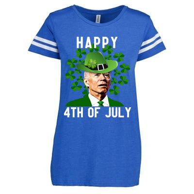 Funny Leprechaun St Patricks Day, Joe Biden Happy 4th Of July, Biden St Patricks Day Enza Ladies Jersey Football T-Shirt