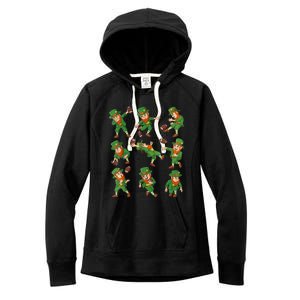 St Patricks Day Leprechaun Football Player Funny Women's Fleece Hoodie