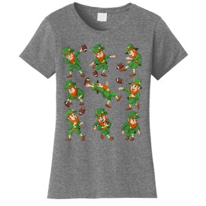 St Patricks Day Leprechaun Football Player Funny Women's T-Shirt