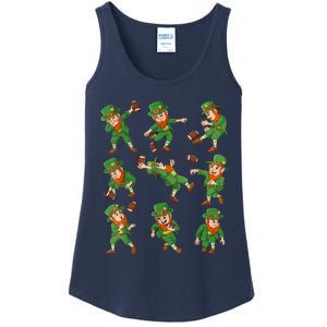 St Patricks Day Leprechaun Football Player Funny Ladies Essential Tank