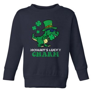 St Patricks Day Mommys Lucky Charm TRex Toddler Sweatshirt