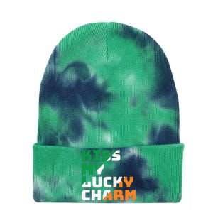 St Patricks Day Kiss My Lucky Charm Tie Dye 12in Knit Beanie