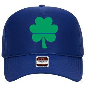 St Patricks Day Police Funny Gift Cool Gift Slim (Blue) Line On Shamrock Gift High Crown Mesh Back Trucker Hat