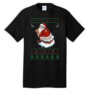 Santa Pooping Down The Chimney Ugly Sweater Christmas Tall T-Shirt