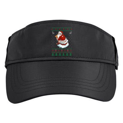 Santa Pooping Down The Chimney Ugly Sweater Christmas Adult Drive Performance Visor