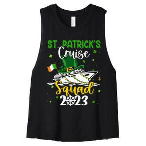 St Patrick's Day Cruise Squad Group Family Matching Women's Racerback Cropped Tank