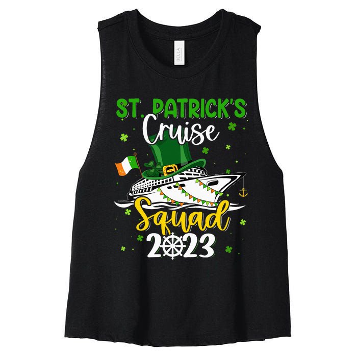 St Patrick's Day Cruise Squad Group Family Matching Women's Racerback Cropped Tank