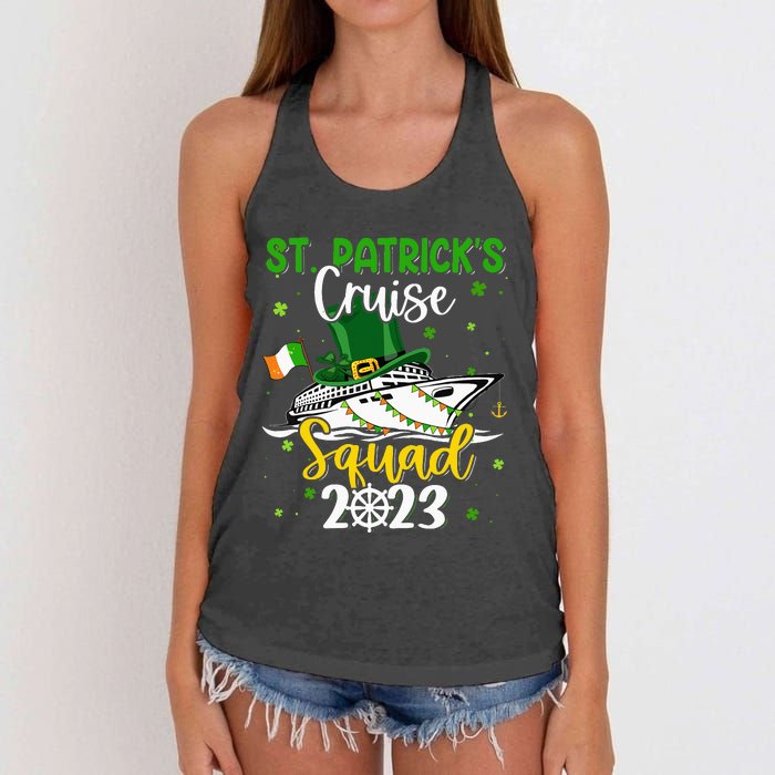 St Patrick's Day Cruise Squad Group Family Matching Women's Knotted Racerback Tank