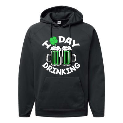 St Patricks Day I Love Day Drinking Funny Gifts Beer Lover Performance Fleece Hoodie