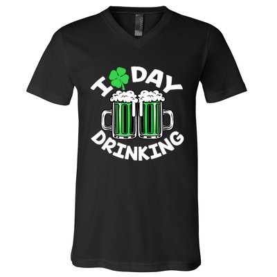 St Patricks Day I Love Day Drinking Funny Gifts Beer Lover V-Neck T-Shirt