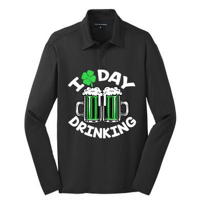 St Patricks Day I Love Day Drinking Funny Gifts Beer Lover Silk Touch Performance Long Sleeve Polo