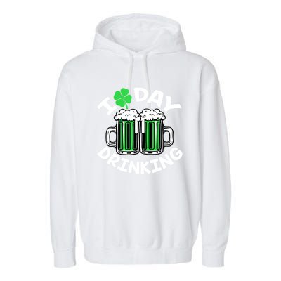 St Patricks Day I Love Day Drinking Funny Gifts Beer Lover Garment-Dyed Fleece Hoodie