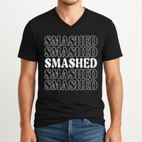 Smashed Party Drunk Retro V-Neck T-Shirt