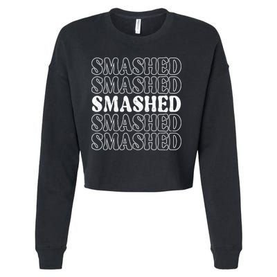 Smashed Party Drunk Retro Cropped Pullover Crew