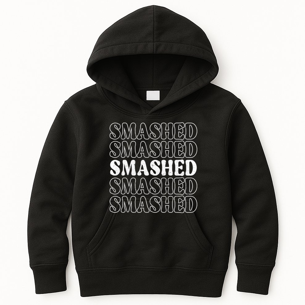 Smashed Party Drunk Retro Kids Hoodie