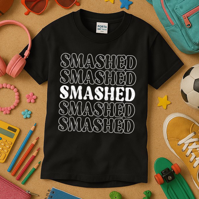 Smashed Party Drunk Retro Kids T-Shirt
