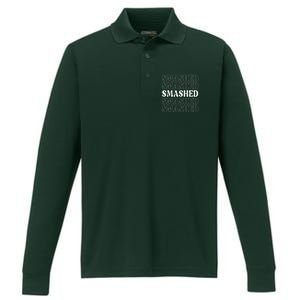 Smashed Party Drunk Retro Performance Long Sleeve Polo