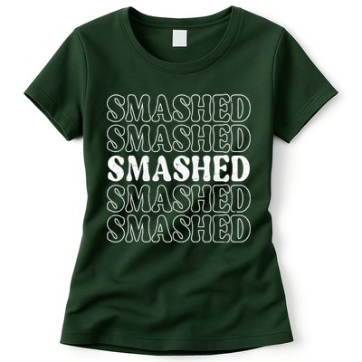 Smashed Party Drunk Retro Womens T-Shirt