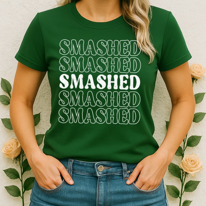 Smashed Party Drunk Retro Womens T-Shirt