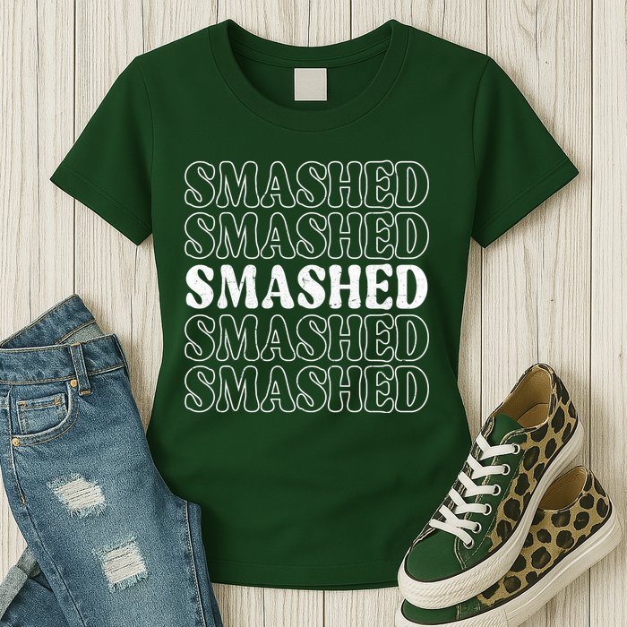 Smashed Party Drunk Retro Womens T-Shirt