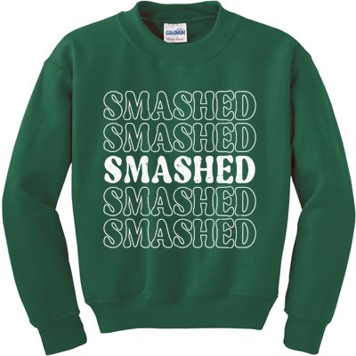 Smashed Party Drunk Retro Kids Sweatshirt