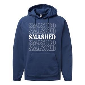 Smashed Party Drunk Retro Performance Fleece Hoodie