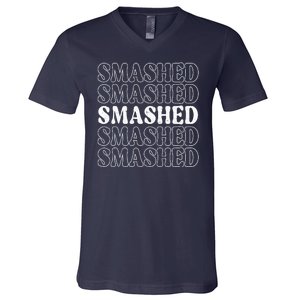 Smashed Party Drunk Retro V-Neck T-Shirt