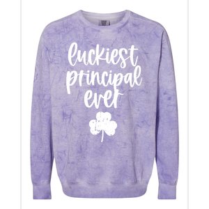 St Patricks Day Clover Shamrock Funny Principal Of School Cool Gift Colorblast Crewneck Sweatshirt