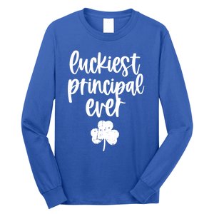 St Patricks Day Clover Shamrock Funny Principal Of School Cool Gift Long Sleeve Shirt