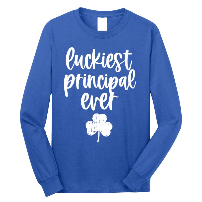 St Patricks Day Clover Shamrock Funny Principal Of School Cool Gift Long Sleeve Shirt