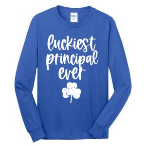 St Patricks Day Clover Shamrock Funny Principal Of School Cool Gift Tall Long Sleeve T-Shirt