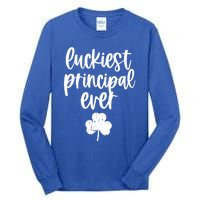 St Patricks Day Clover Shamrock Funny Principal Of School Cool Gift Tall Long Sleeve T-Shirt