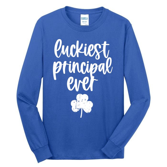 St Patricks Day Clover Shamrock Funny Principal Of School Cool Gift Tall Long Sleeve T-Shirt