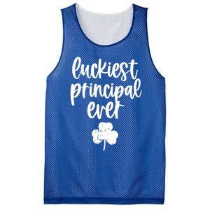 St Patricks Day Clover Shamrock Funny Principal Of School Cool Gift Mesh Reversible Basketball Jersey Tank