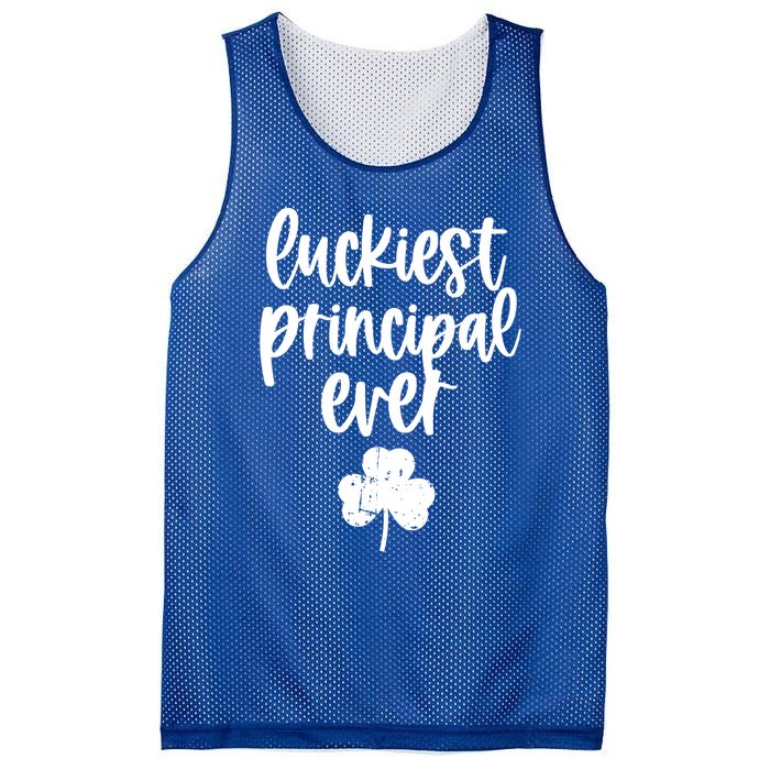 St Patricks Day Clover Shamrock Funny Principal Of School Cool Gift Mesh Reversible Basketball Jersey Tank