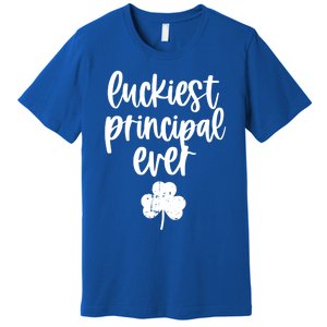 St Patricks Day Clover Shamrock Funny Principal Of School Cool Gift Premium T-Shirt