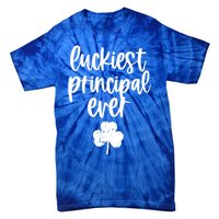 St Patricks Day Clover Shamrock Funny Principal Of School Cool Gift Tie-Dye T-Shirt