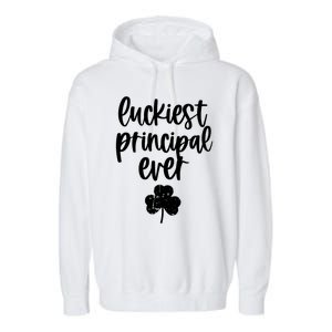 St Patricks Day Clover Shamrock Funny Principal Of School Cool Gift Garment-Dyed Fleece Hoodie