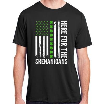 St Patricks Day Here For The Shenanigans St Patricks Day Adult ChromaSoft Performance T-Shirt