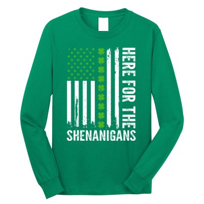 St Patricks Day Here For The Shenanigans St Patricks Day Long Sleeve Shirt