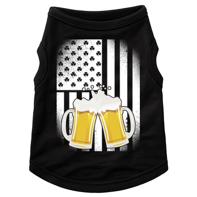 St. Patricks Day Beer Shamrock American Flag Doggie Tank