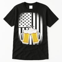 St. Patricks Day Beer Shamrock American Flag Tall T-Shirt