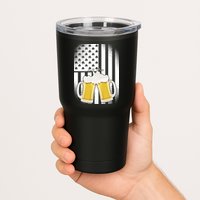 St. Patricks Day Beer Shamrock American Flag Tumbler