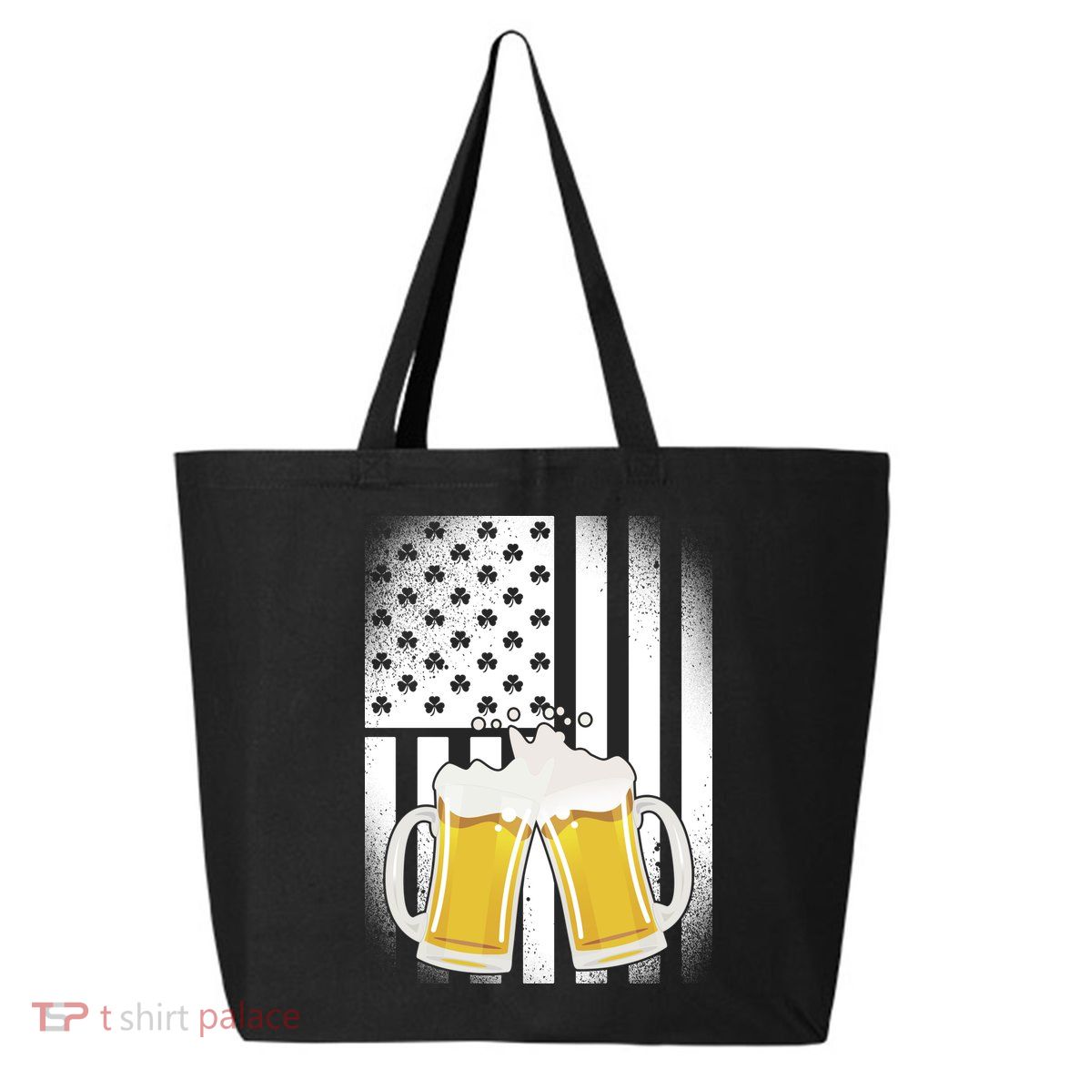St. Patricks Day Beer Shamrock American Flag 25L Jumbo Tote